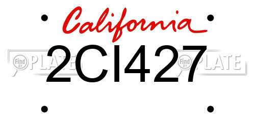 2CI427 California License Plate