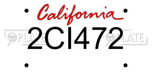 2CI472 California License Plate