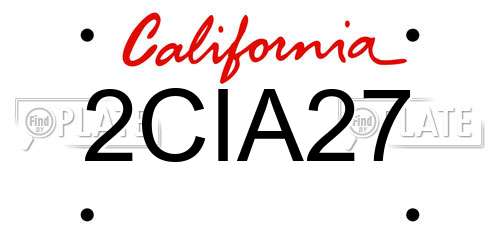 2CIA27 California License Plate
