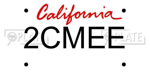 2CMEE California License Plate