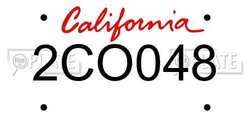 2CO048 California License Plate