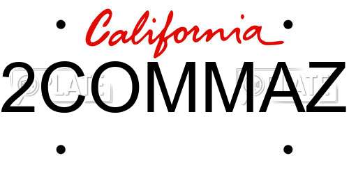 2COMMAZ California License Plate