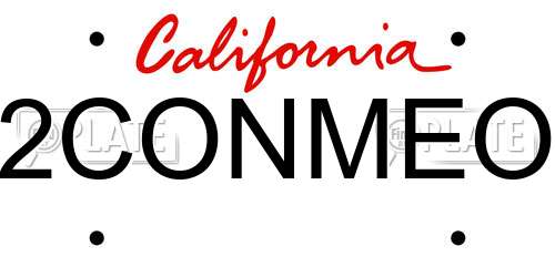 2CONMEO California License Plate