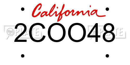 2COO48 California License Plate