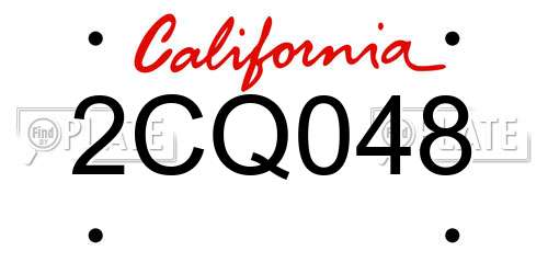 2CQ048 California License Plate