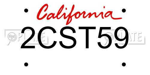 2CST59 California License Plate