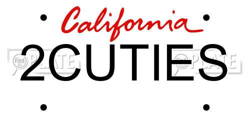 2CUTIES California License Plate