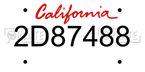 2D87488 California License Plate