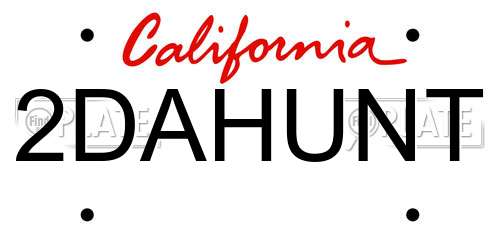 2DAHUNT California License Plate