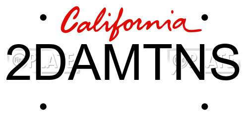2DAMTNS California License Plate