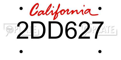 2DD627 California License Plate
