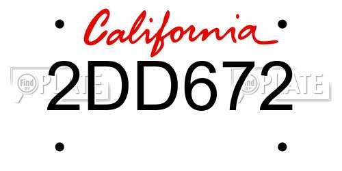 2DD672 California License Plate