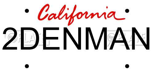 2DENMAN California License Plate
