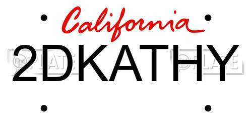 2DKATHY California License Plate