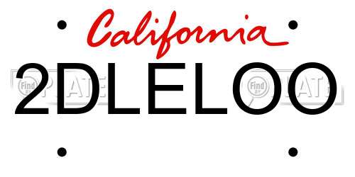 2DLELOO California License Plate