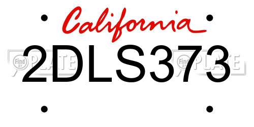 2DLS373 California License Plate