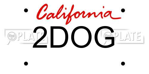 2DOG California License Plate