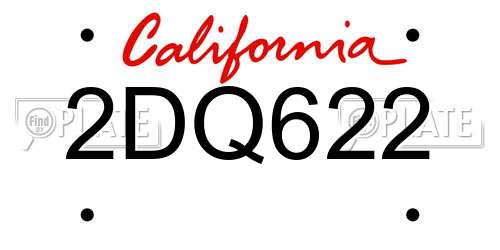 2DQ622 California License Plate