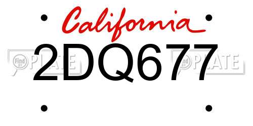 2DQ677 California License Plate
