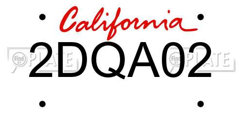 2DQA02 California License Plate