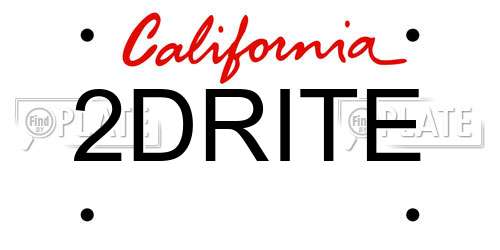 2DRITE California License Plate