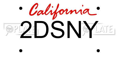 2DSNY California License Plate