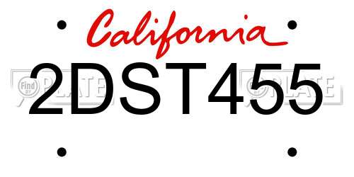 2DST455 California License Plate