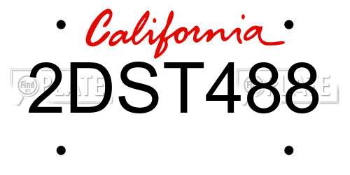 2DST488 California License Plate