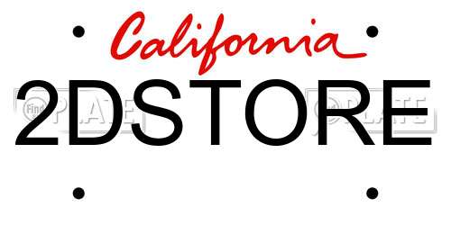 2DSTORE California License Plate