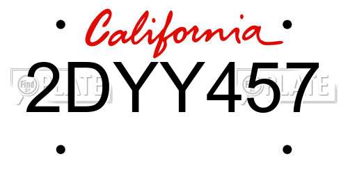 2DYY457 California License Plate