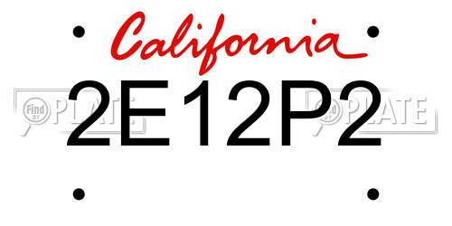 2E12P2 California License Plate