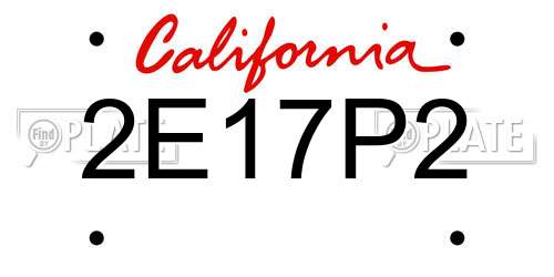 2E17P2 California License Plate