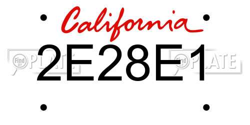 2E28E1 California License Plate