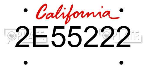 2E55222 California License Plate