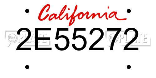 2E55272 California License Plate