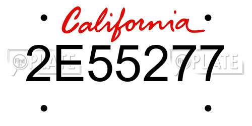 2E55277 California License Plate