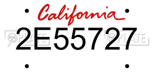 2E55727 California License Plate