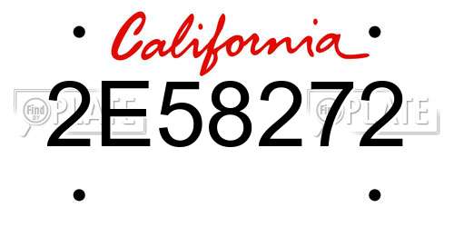 2E58272 California License Plate