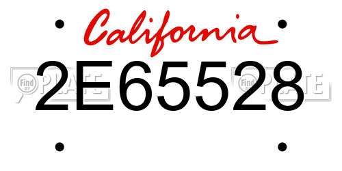2E65528 California License Plate