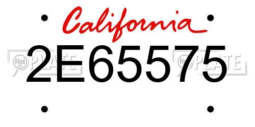 2E65575 California License Plate