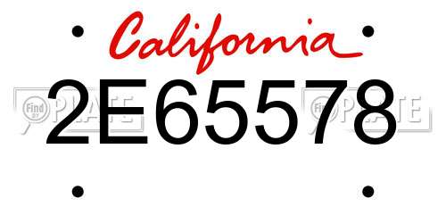 2E65578 California License Plate