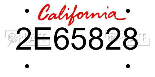 2E65828 California License Plate