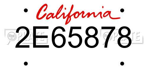 2E65878 California License Plate