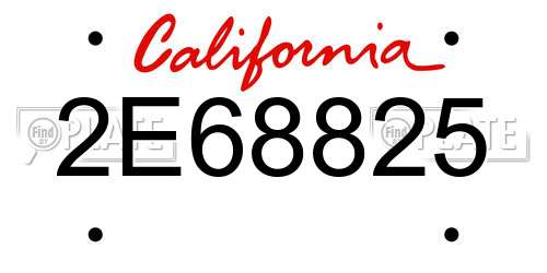 2E68825 California License Plate