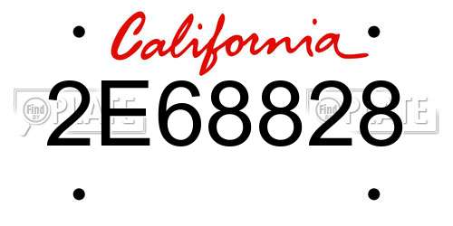 2E68828 California License Plate