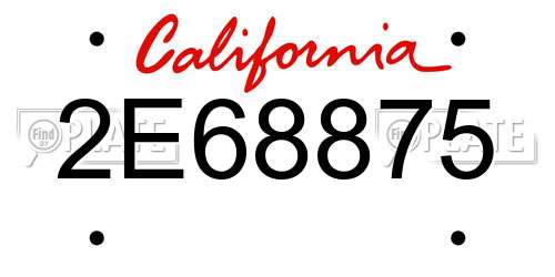 2E68875 California License Plate
