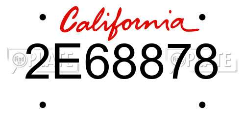 2E68878 California License Plate