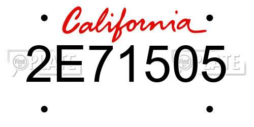 2E71505 California License Plate