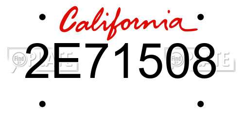2E71508 California License Plate