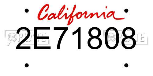 2E71808 California License Plate